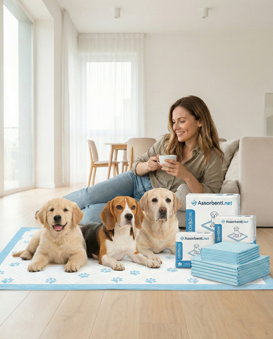 tappetini igienici per cani in offerta 60x60 60x90 - assorbenti.net